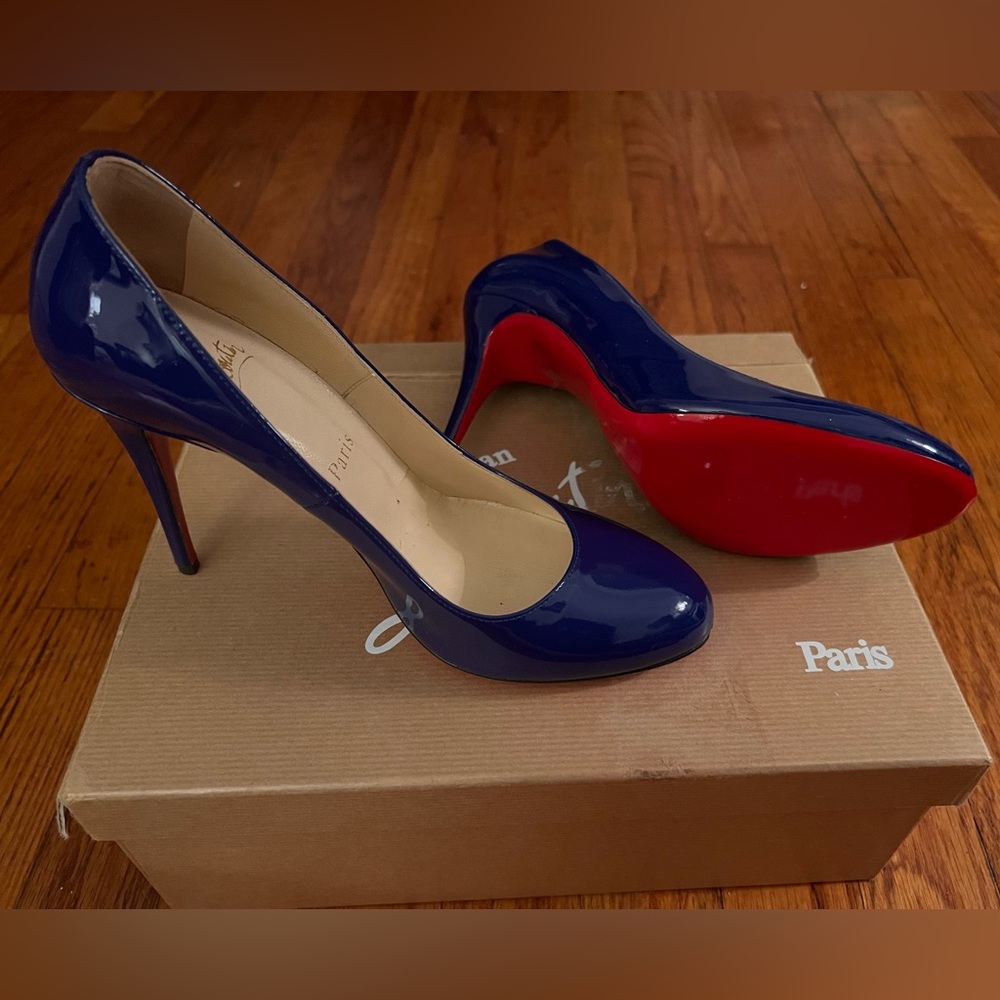 Christian Louboutin 100mm FiFi in Blue Patent